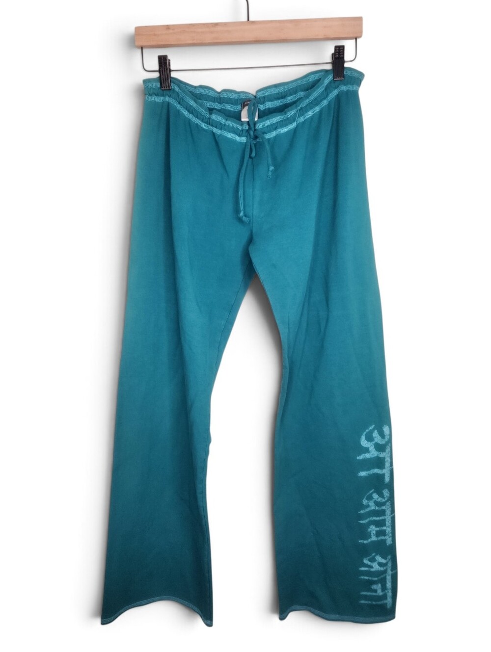 Divine Y2K Style Flare Lounge Pants in Teal Size M